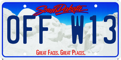 SD license plate 0FFW13