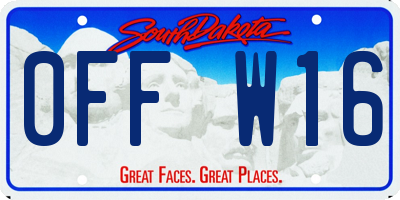 SD license plate 0FFW16