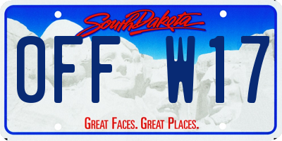 SD license plate 0FFW17