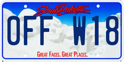 SD license plate 0FFW18