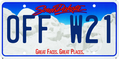 SD license plate 0FFW21