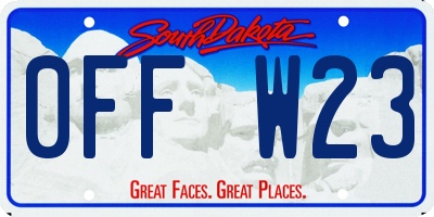 SD license plate 0FFW23