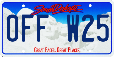 SD license plate 0FFW25