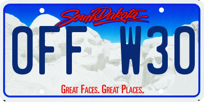 SD license plate 0FFW30