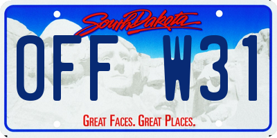 SD license plate 0FFW31