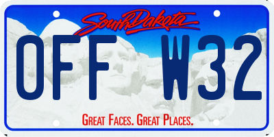 SD license plate 0FFW32