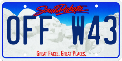 SD license plate 0FFW43