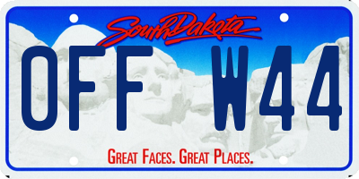 SD license plate 0FFW44