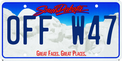 SD license plate 0FFW47