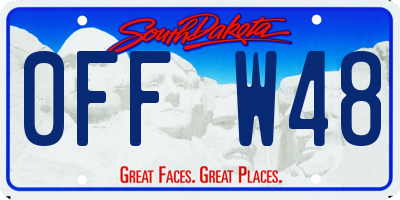 SD license plate 0FFW48
