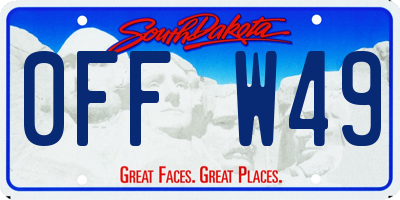 SD license plate 0FFW49