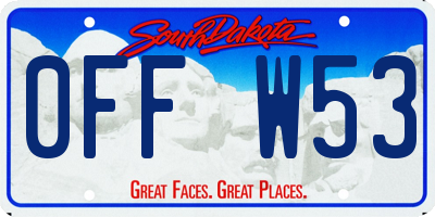SD license plate 0FFW53