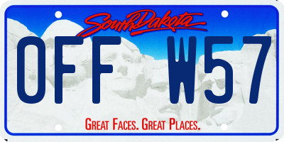 SD license plate 0FFW57
