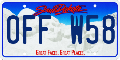 SD license plate 0FFW58