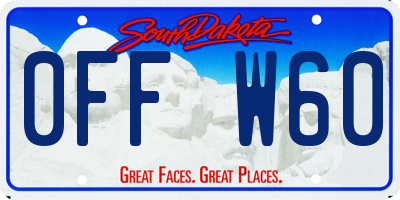 SD license plate 0FFW60