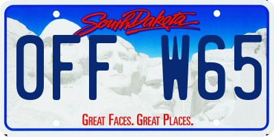 SD license plate 0FFW65