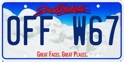 SD license plate 0FFW67