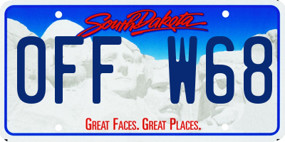 SD license plate 0FFW68