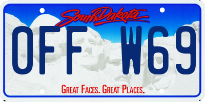SD license plate 0FFW69