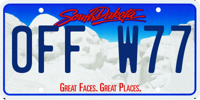 SD license plate 0FFW77