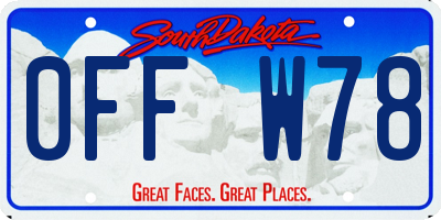 SD license plate 0FFW78