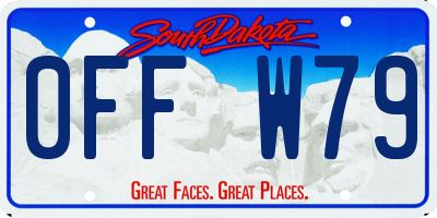 SD license plate 0FFW79