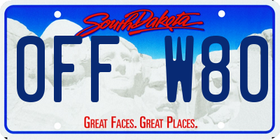 SD license plate 0FFW80