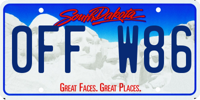 SD license plate 0FFW86