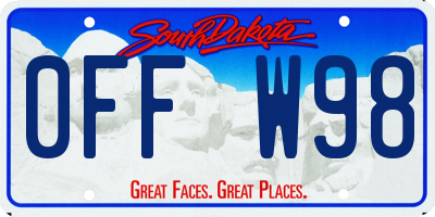 SD license plate 0FFW98