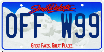 SD license plate 0FFW99