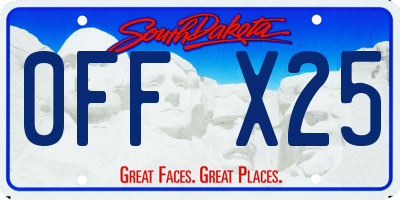 SD license plate 0FFX25