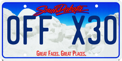 SD license plate 0FFX30
