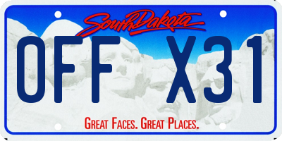 SD license plate 0FFX31