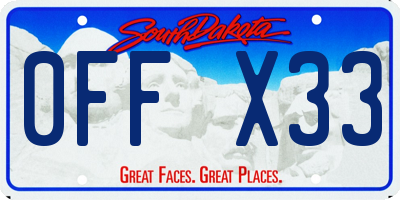SD license plate 0FFX33