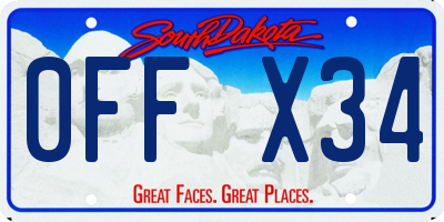 SD license plate 0FFX34