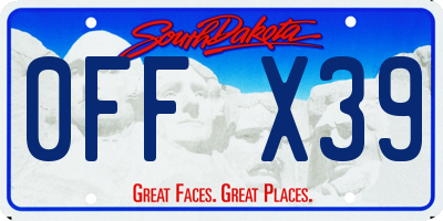 SD license plate 0FFX39