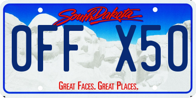 SD license plate 0FFX50