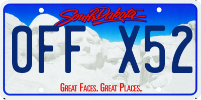 SD license plate 0FFX52