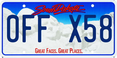 SD license plate 0FFX58