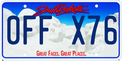 SD license plate 0FFX76