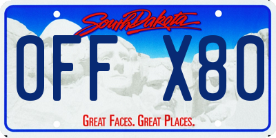 SD license plate 0FFX80