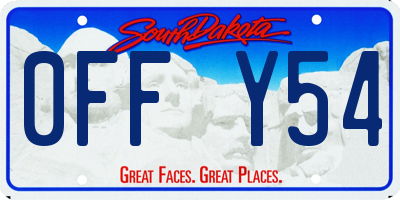 SD license plate 0FFY54