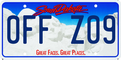 SD license plate 0FFZ09