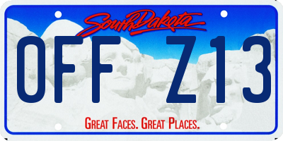 SD license plate 0FFZ13