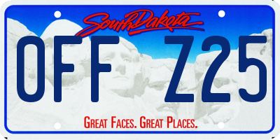 SD license plate 0FFZ25
