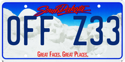 SD license plate 0FFZ33
