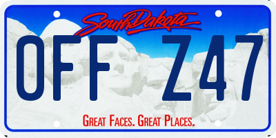 SD license plate 0FFZ47