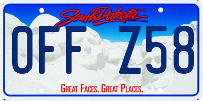 SD license plate 0FFZ58