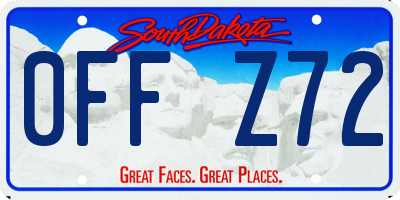 SD license plate 0FFZ72