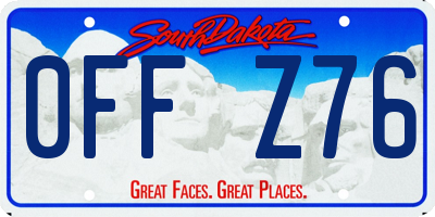 SD license plate 0FFZ76